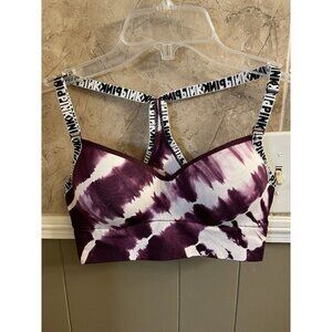 PINK Racerback Purple/White Sports Bra Size‎ Small (A36)